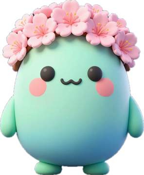 Filiz wearing a crown of cherry blossoms
